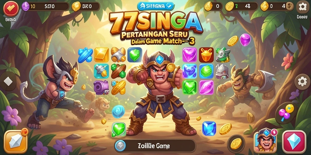 Tampilan gameplay seru dari 77SINGA yang menantang.