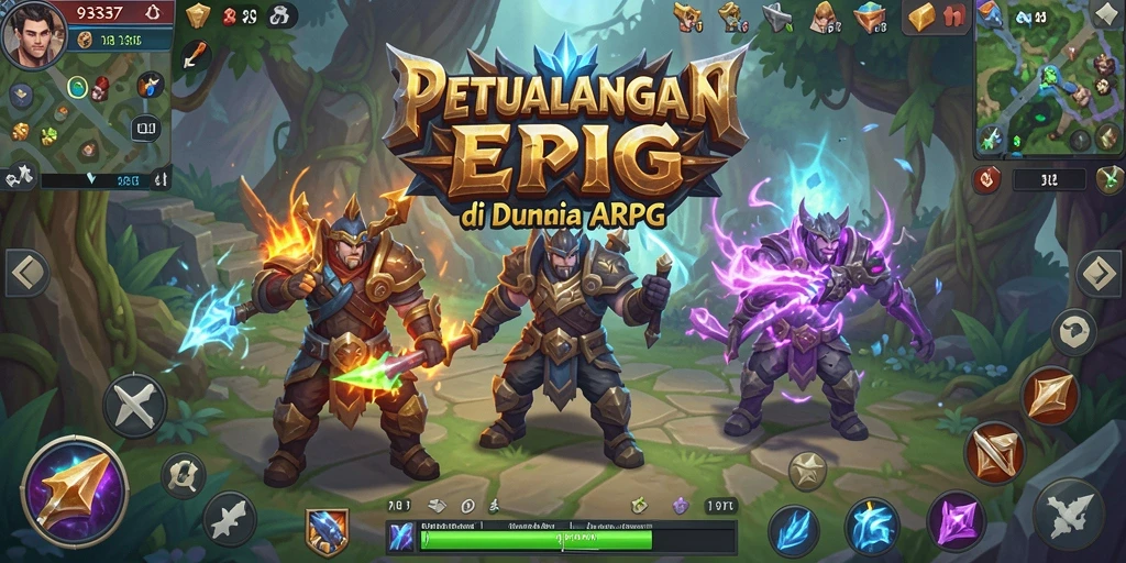 Tangkapan layar menampilkan pertempuran epik dalam game ARPG.