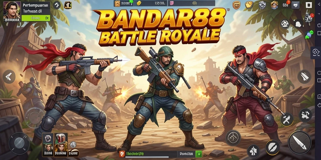 Tampilan gameplay epik di BANDAR88 dengan aksi Battle Royale yang mendebarkan.