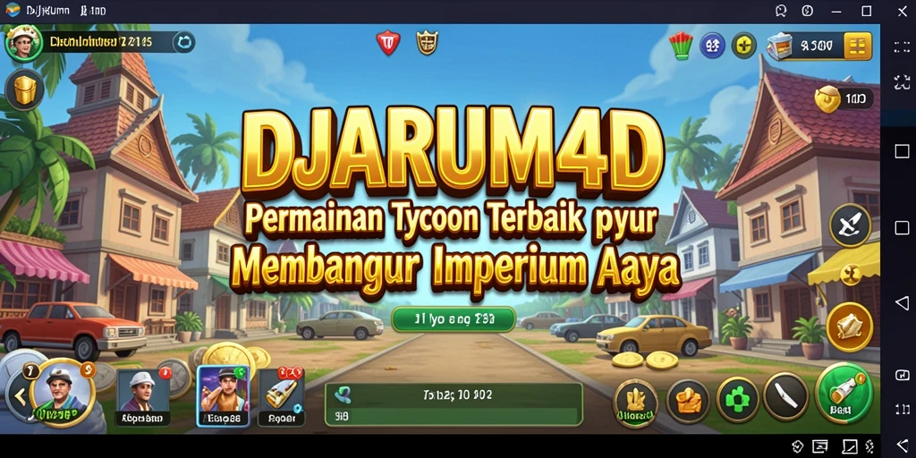 Screenshot gameplay DJARUM4D menampilkan suasana bisnis yang dinamis.
