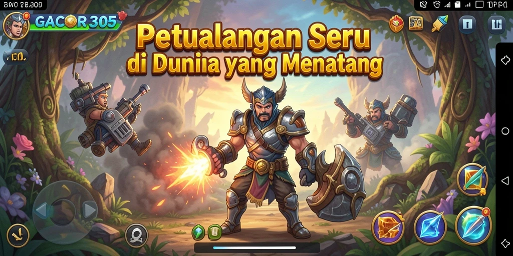 Screenshot gameplay GACOR305 menampilkan petualangan menegangkan penuh aksi.