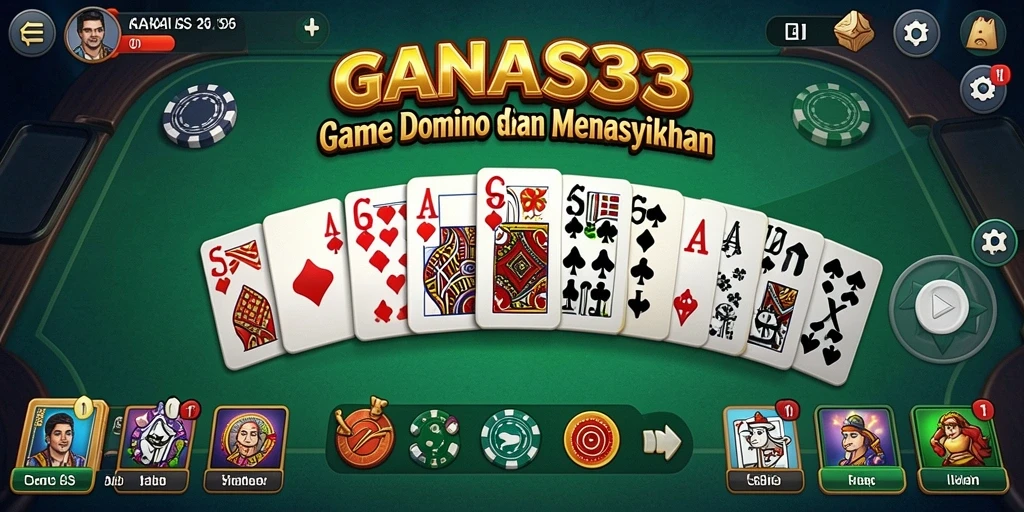 Tampilan gameplay seru dari game Domino GANAS33.
