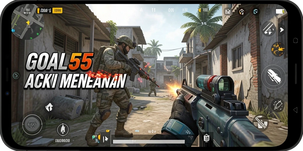 Tampilan gameplay epik dari pertempuran di GOAL55.