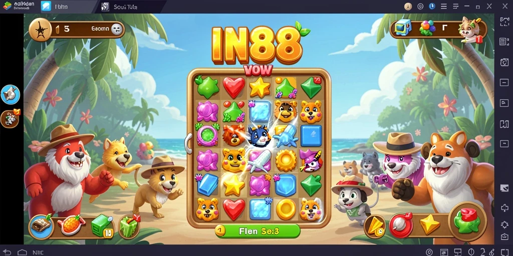 Tampilan gameplay <strong>IN88</strong> yang penuh warna dan menyenangkan.