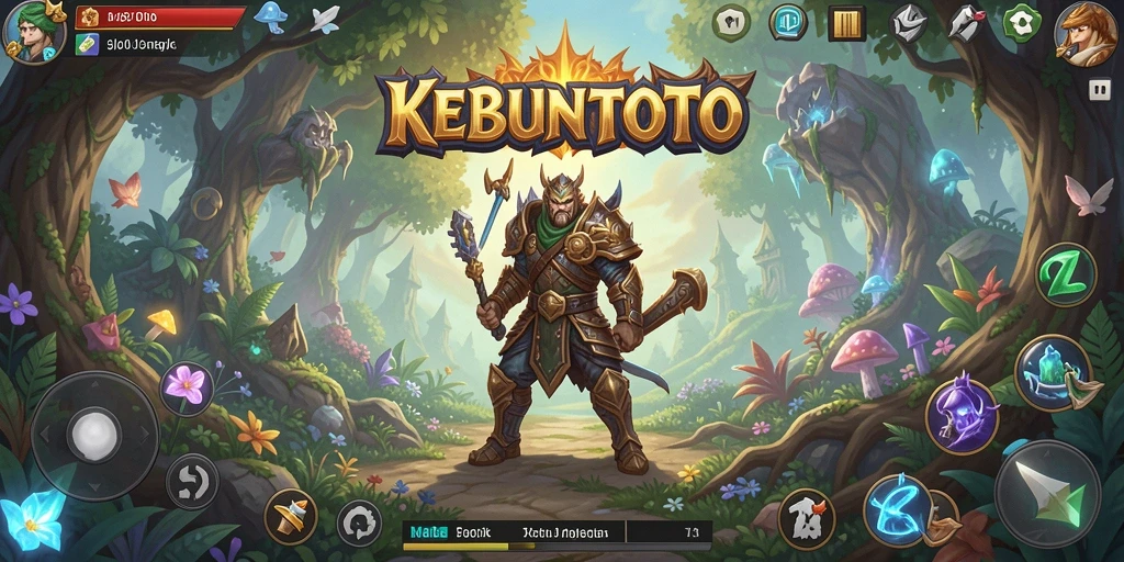 Screenshot gameplay KEBUNTOTO menampilkan aksi pertarungan seru dan dunia fantasi yang menakjubkan.
