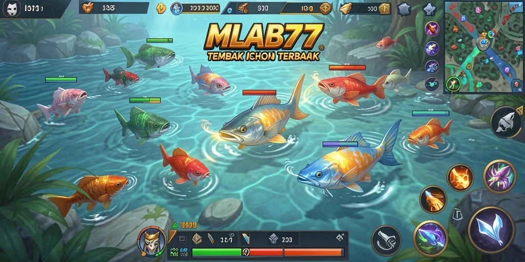 Tampilan gameplay menarik dari MLBB777 saat menembak ikan.