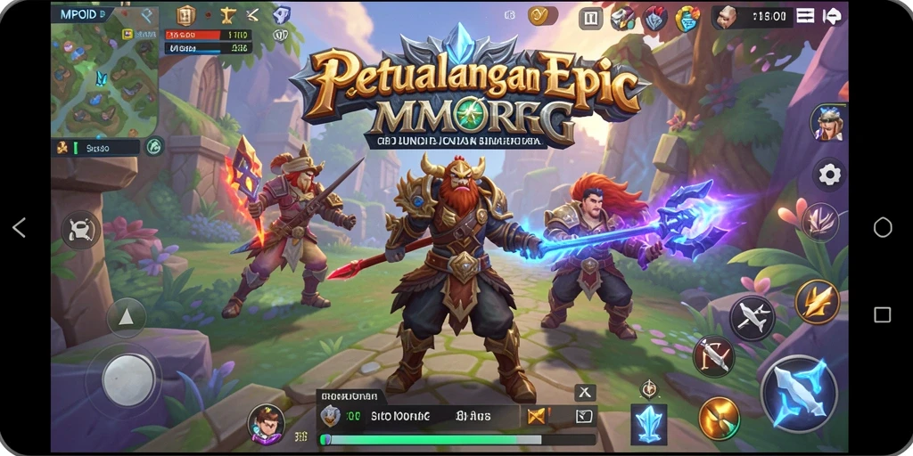 Screenshot utama MPOID menunjukkan aksi seru dalam petualangan MMORPG.