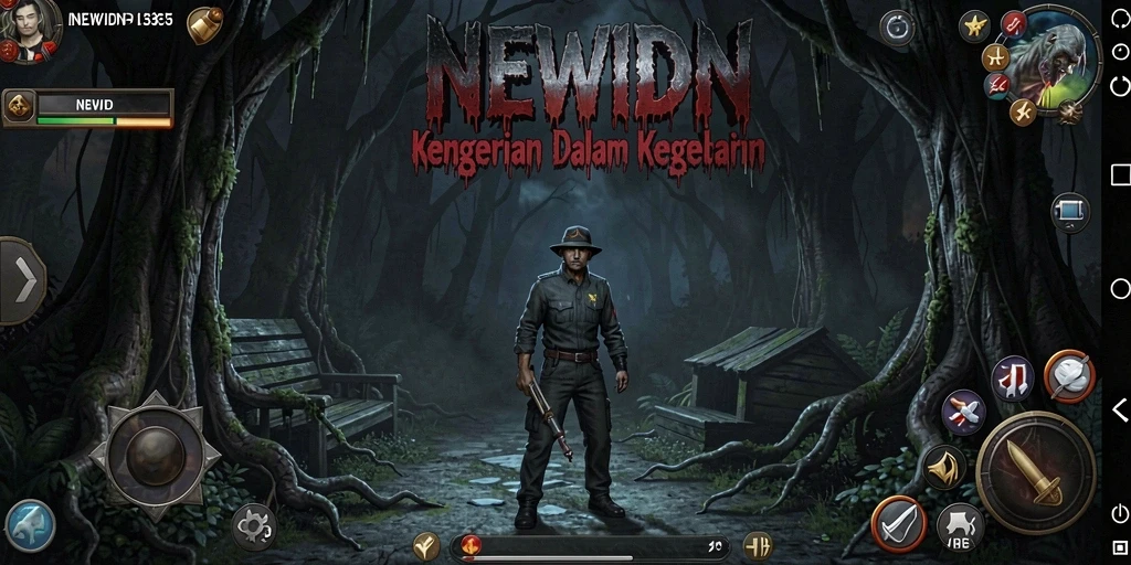 Menampilkan gameplay mencekam dalam kegelapan yang pekat.