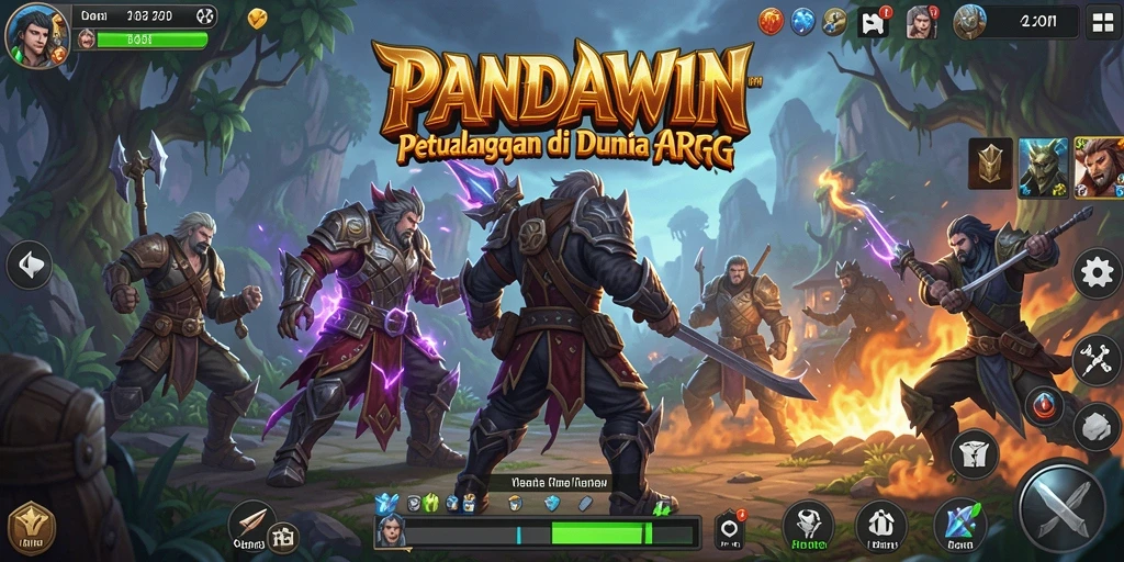 Tampilan gameplay seru di dunia ARPG PANDAWIN.