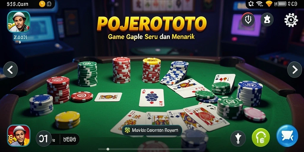 Gameplay seru POJEROTOTO saat bermain Gaple bersama teman.