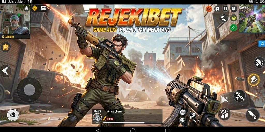 Screenshot menunjukkan aksi pertempuran intens di dalam game TPS.