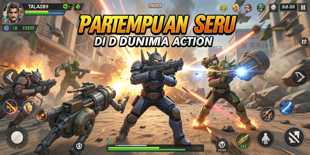 Tampilan gameplay Action yang mendebarkan dan seru.
