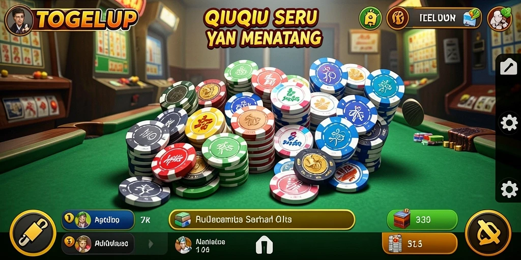 Screenshot utama menampilkan gameplay intense QiuQiu.